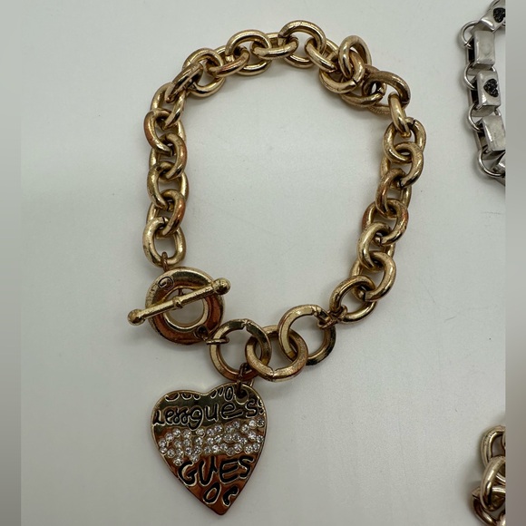 4 vintage GUESS chain bracelets lot - Picture 2 of 5